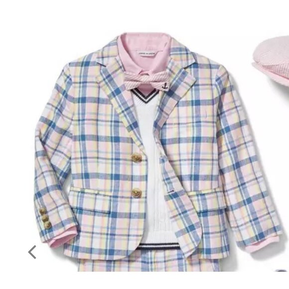 Janie & Jack Pink & White Striped Bowtie with Embroidered Anchor Sz 0-24 Months - Picture 5 of 9